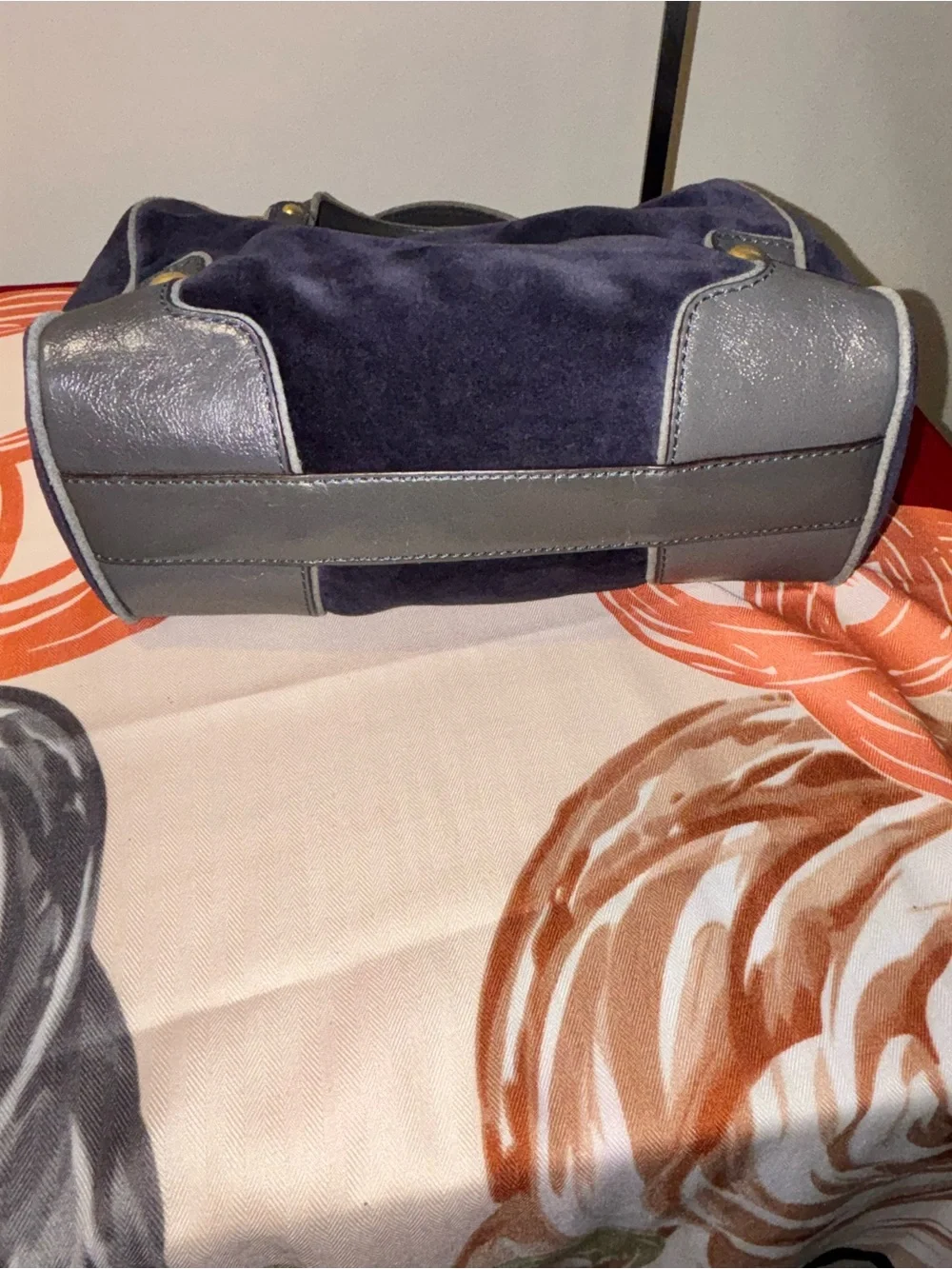 Juicy Couture Navy Blue Velour Handbag, NWT & Wallet Bundle, Preowned
